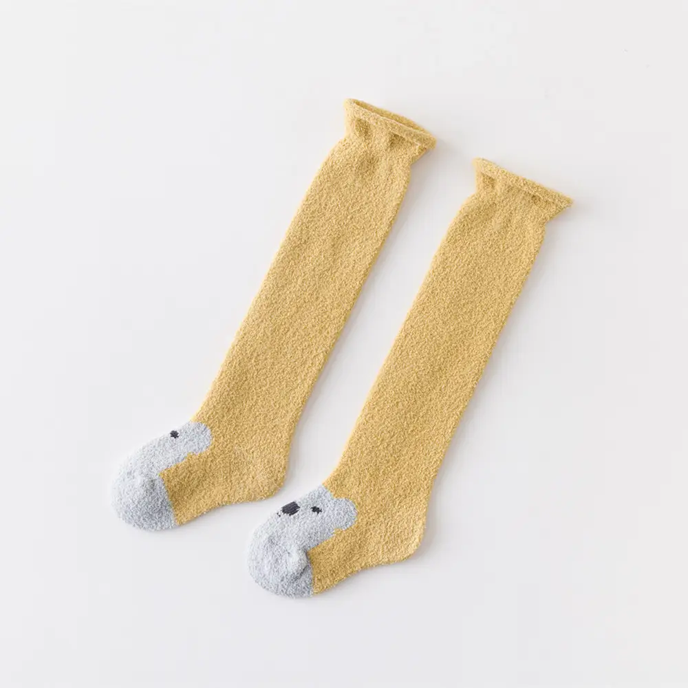 2022 Baby Socks Curling Cartoon Coral Fleece Pink - Image 6