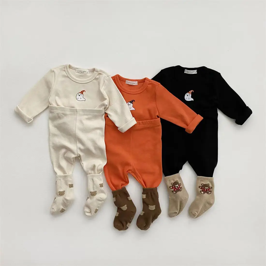 Korean Kids 24A Full Set Black Cotton Autumn 2-Piece - Image 5