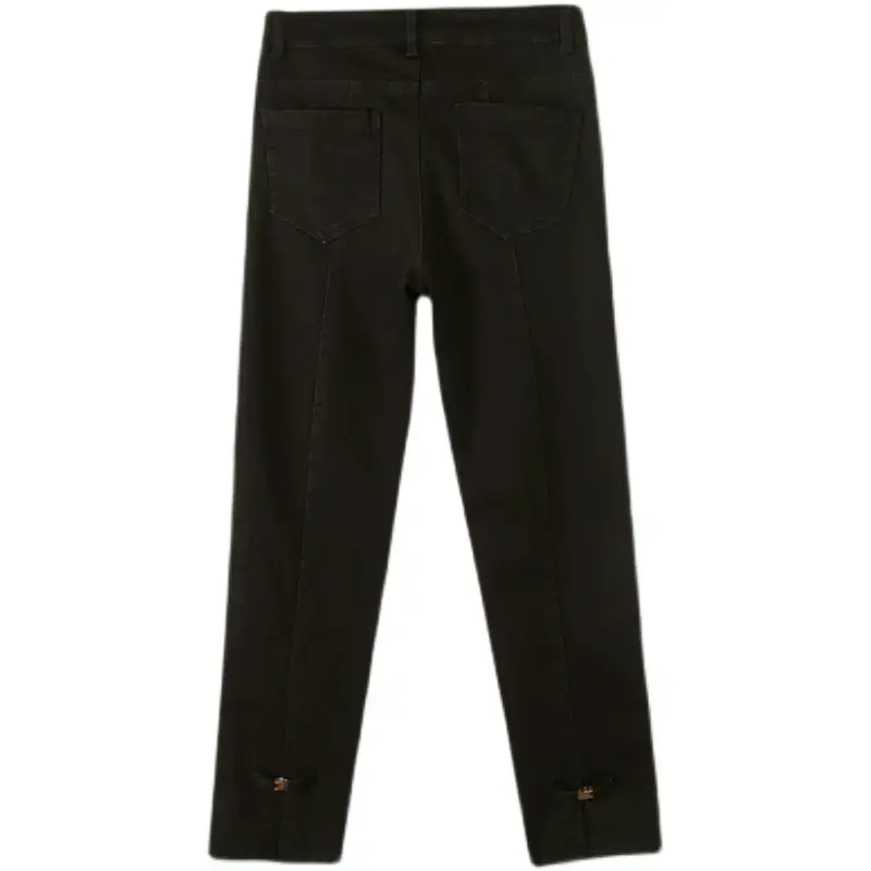 Women Slim Fit Split Straight Jeans 2022 Cropped Pipe Pants