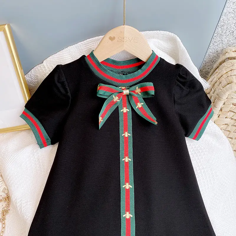 Girls Red Bow Pure Cotton Summer Dress — feature 9