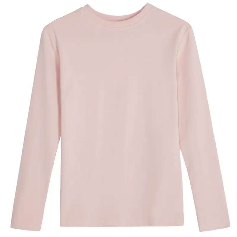 Women's Long Sleeve Solid Pink T-Shirt Large - Image 7