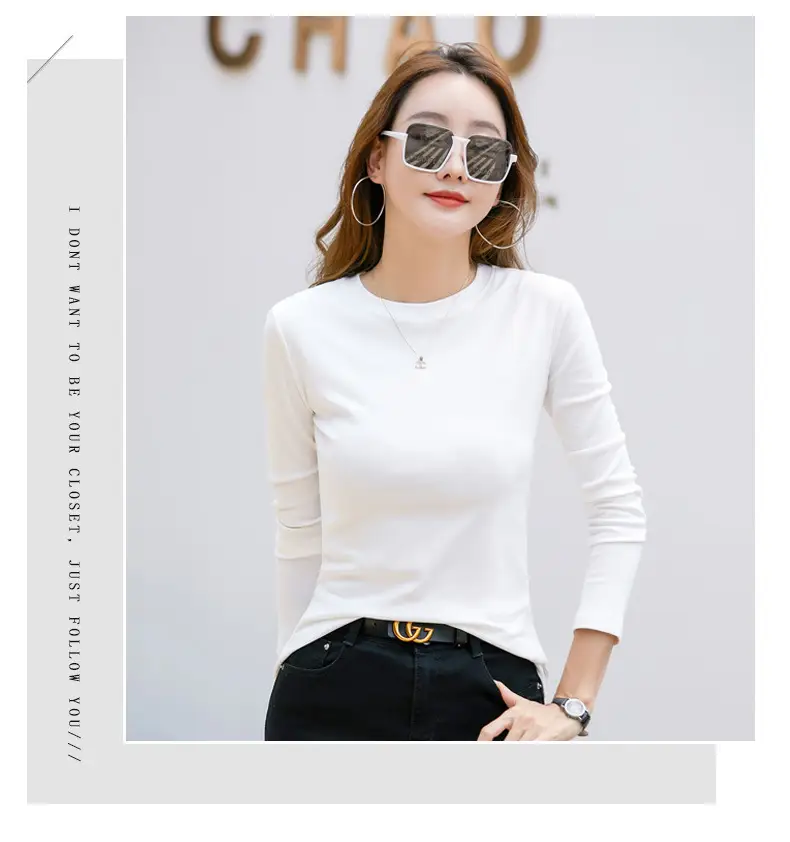 Women's Long Sleeve Solid Pink T-Shirt Large — feature 22