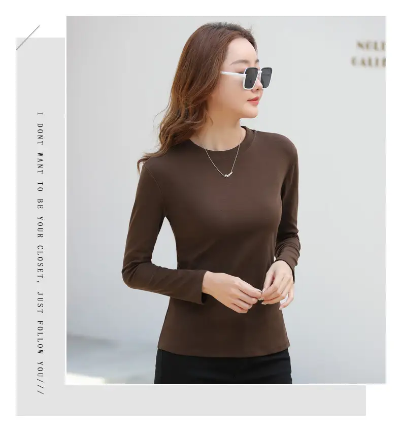 Women's Long Sleeve Solid Pink T-Shirt Large — feature 31