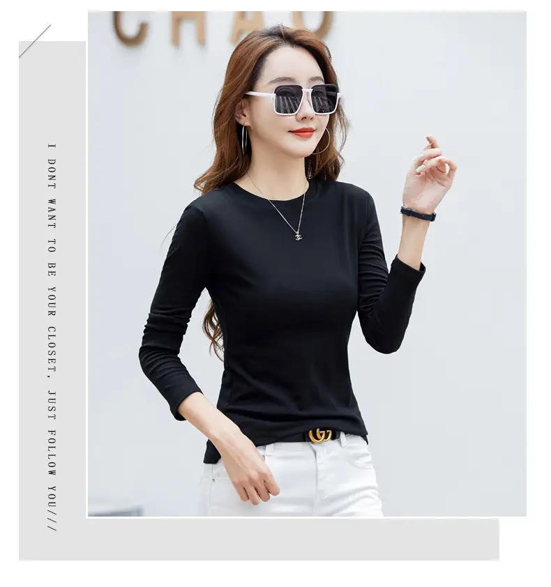 Women's Long Sleeve Solid Pink T-Shirt Large — feature 5