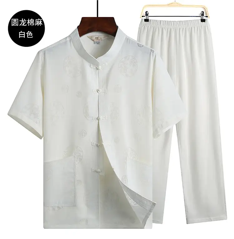 Men's Chinese Style Cotton Linen Suit Summer Wear — feature 9