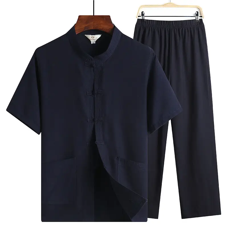 Men's Chinese Style Cotton Linen Suit Summer Wear