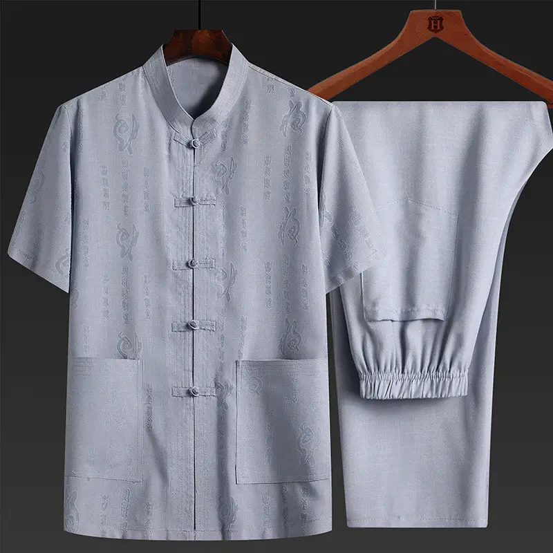 Men's Chinese Style Cotton Linen Suit Summer Wear