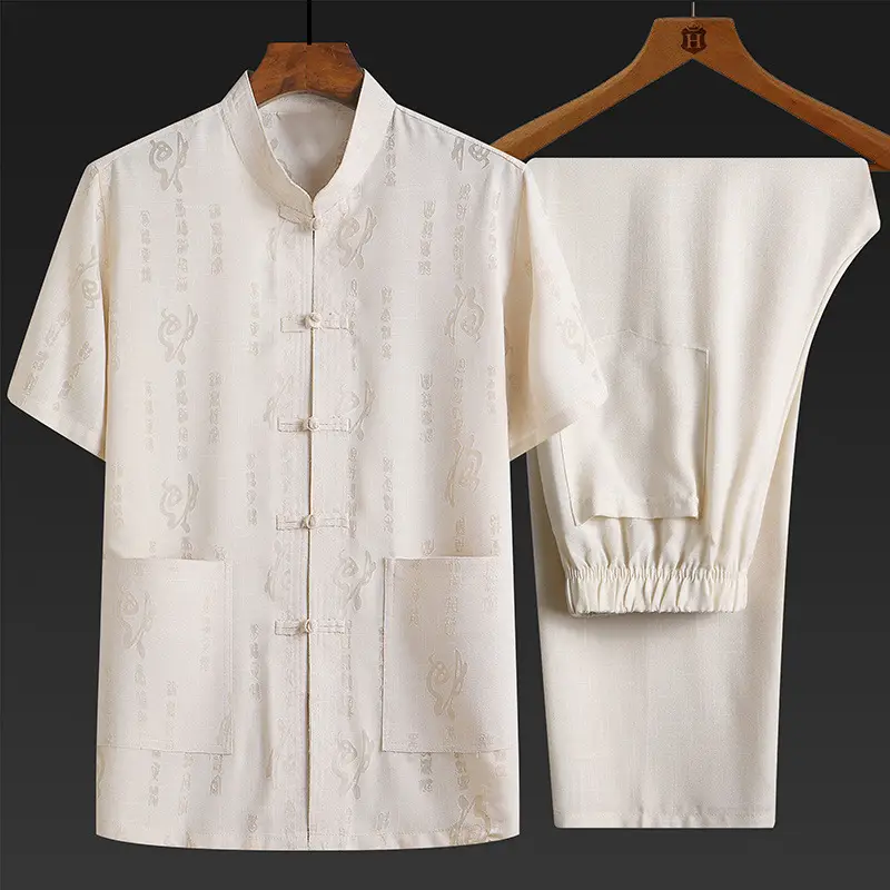 Men's Chinese Style Cotton Linen Suit Summer Wear