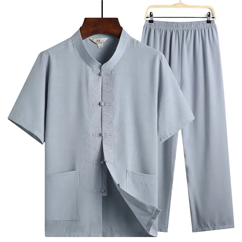 Men's Chinese Style Cotton Linen Suit Summer Wear