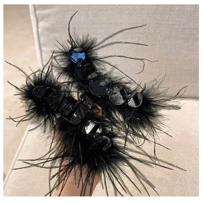 Super Fairy Feather Clip Large Elegant Hairpin Women's Head Shark Clip - Image 4