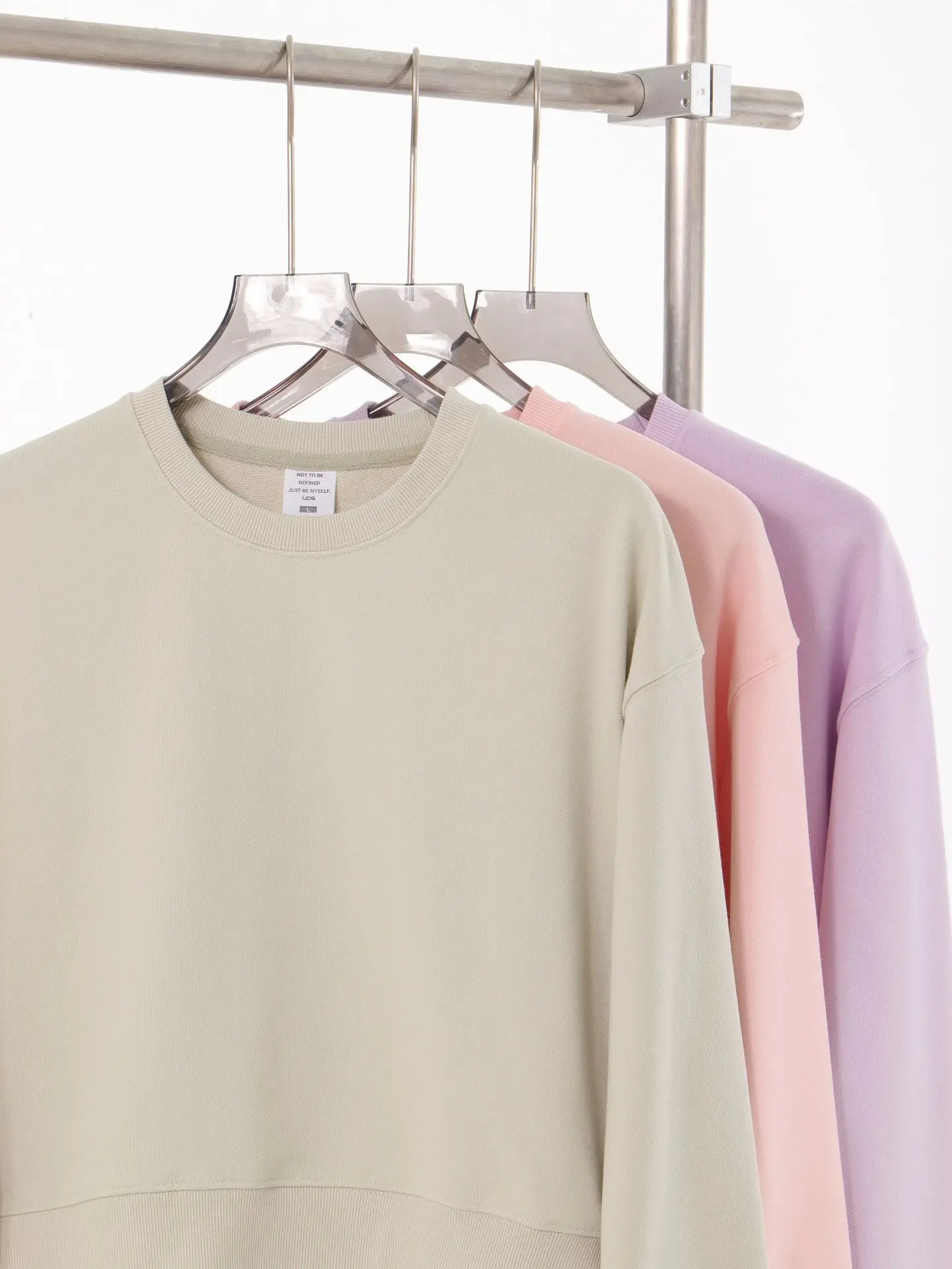 330g Heavyweight Women's Beige Sweatshirt Navel-Baring Long Sleeve - Image 14