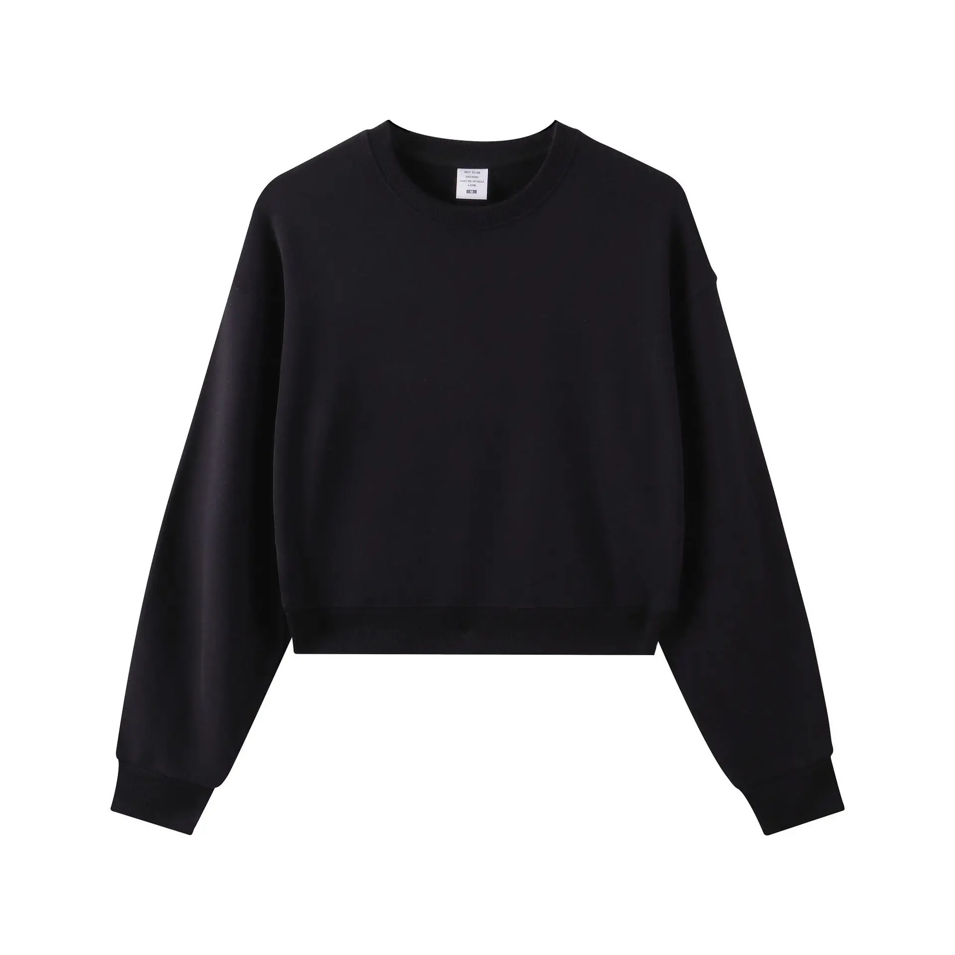 330g Heavyweight Women's Beige Sweatshirt Navel-Baring Long Sleeve - Image 10