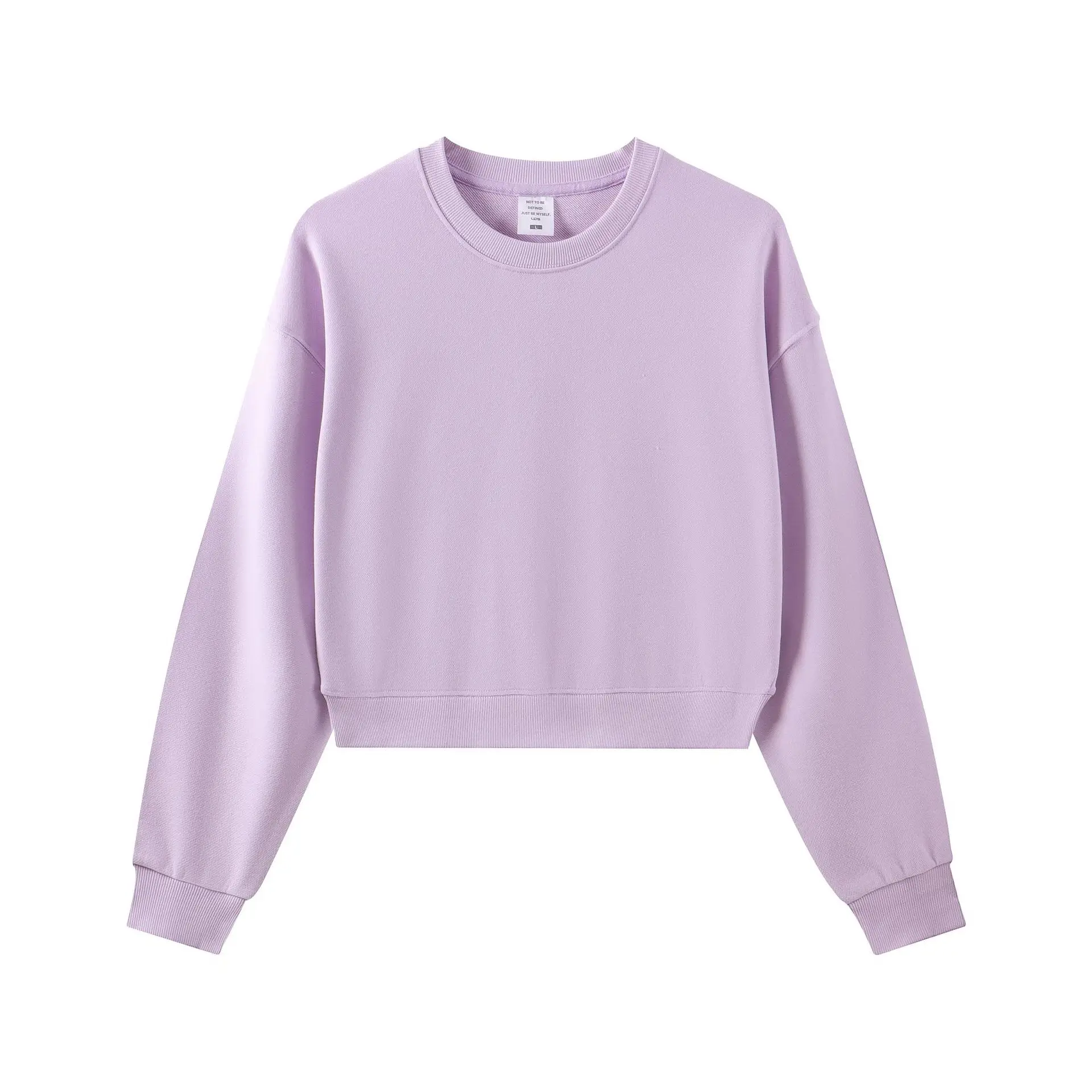 330g Heavyweight Women's Beige Sweatshirt Navel-Baring Long Sleeve - Image 8
