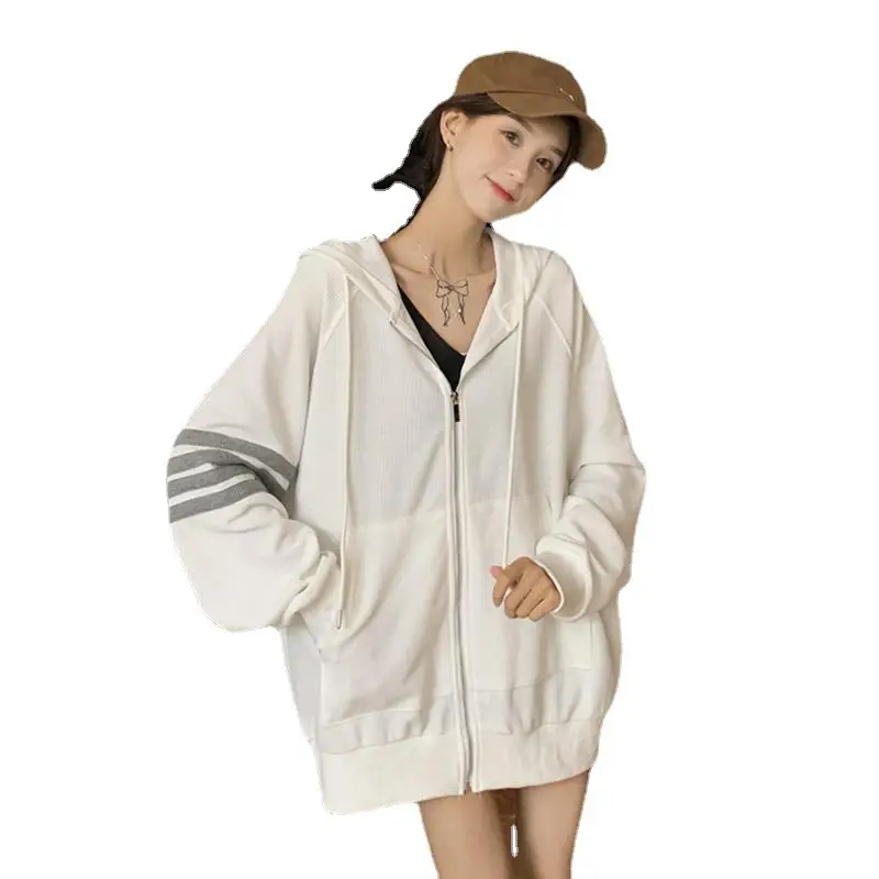 Women Korean Style Zipper Jacket Hooded Sweatshirt - Image 7