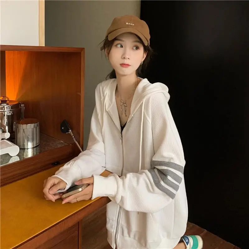 Women Korean Style Zipper Jacket Hooded Sweatshirt — feature 14
