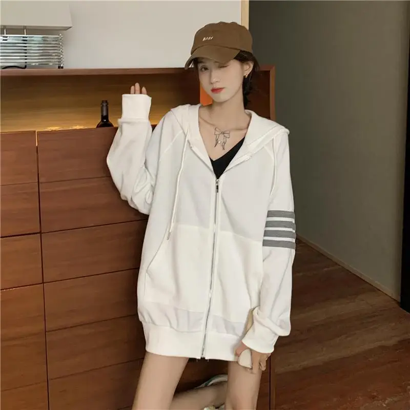 Women Korean Style Zipper Jacket Hooded Sweatshirt — feature 15
