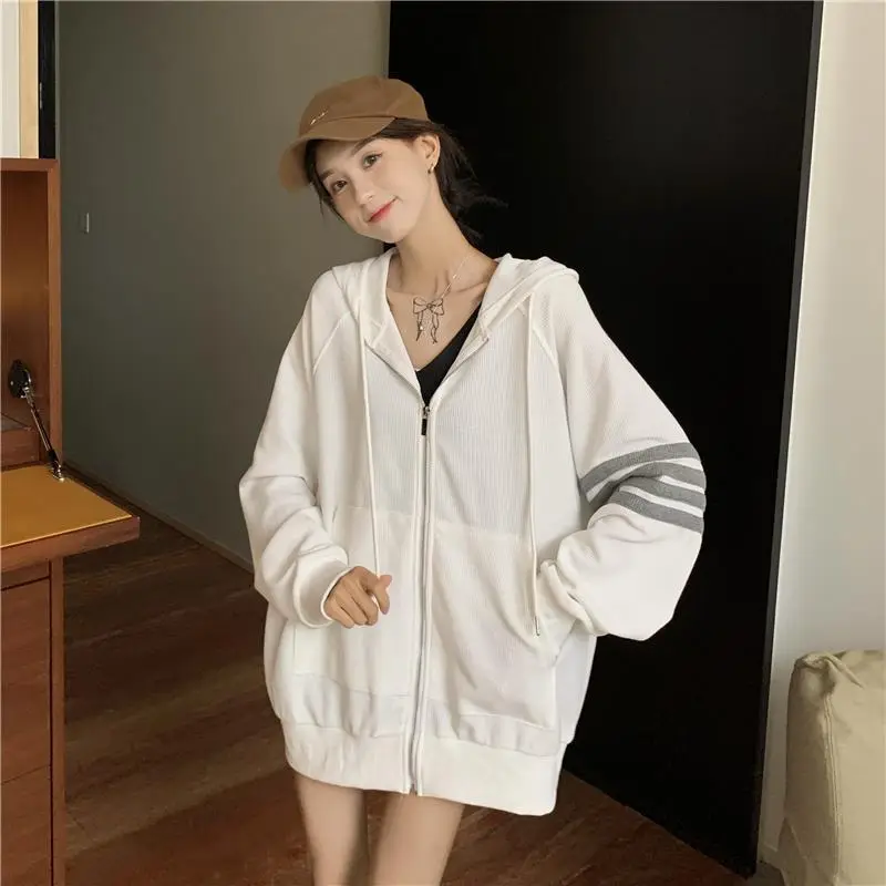 Women Korean Style Zipper Jacket Hooded Sweatshirt — feature 16