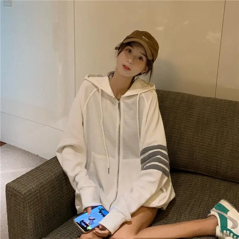 Women Korean Style Zipper Jacket Hooded Sweatshirt — feature 19