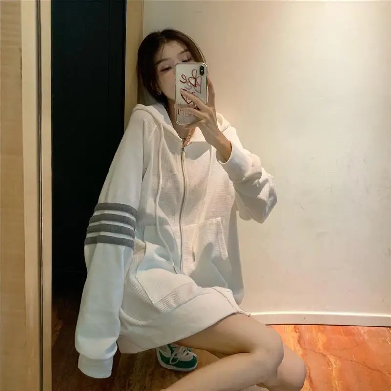 Women Korean Style Zipper Jacket Hooded Sweatshirt — feature 21