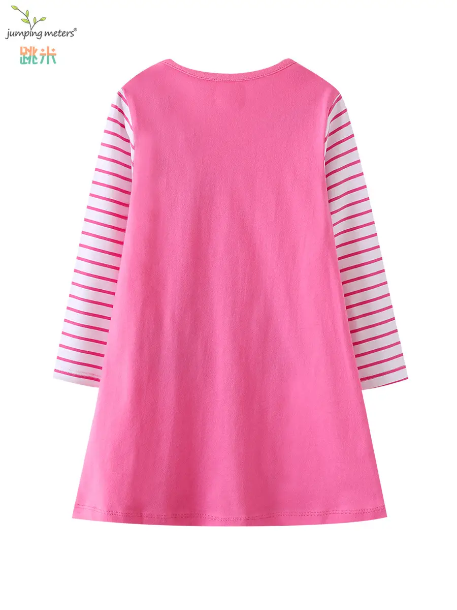 Cartoon Long Sleeve Girls Pink Dress Spring Autumn - Image 3