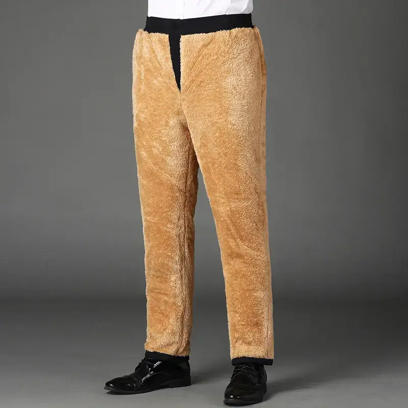 Men's Fleece Lined Slim Fit Winter Pants Grey - Image 5