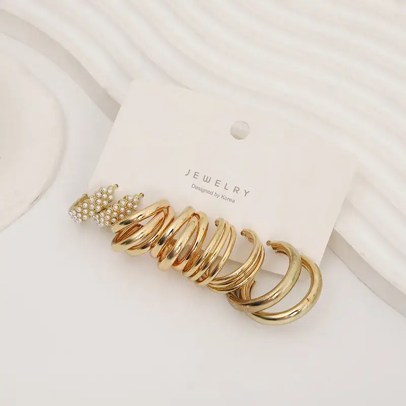 Golden C-Shape Earrings for Women Wholesale - Image 4