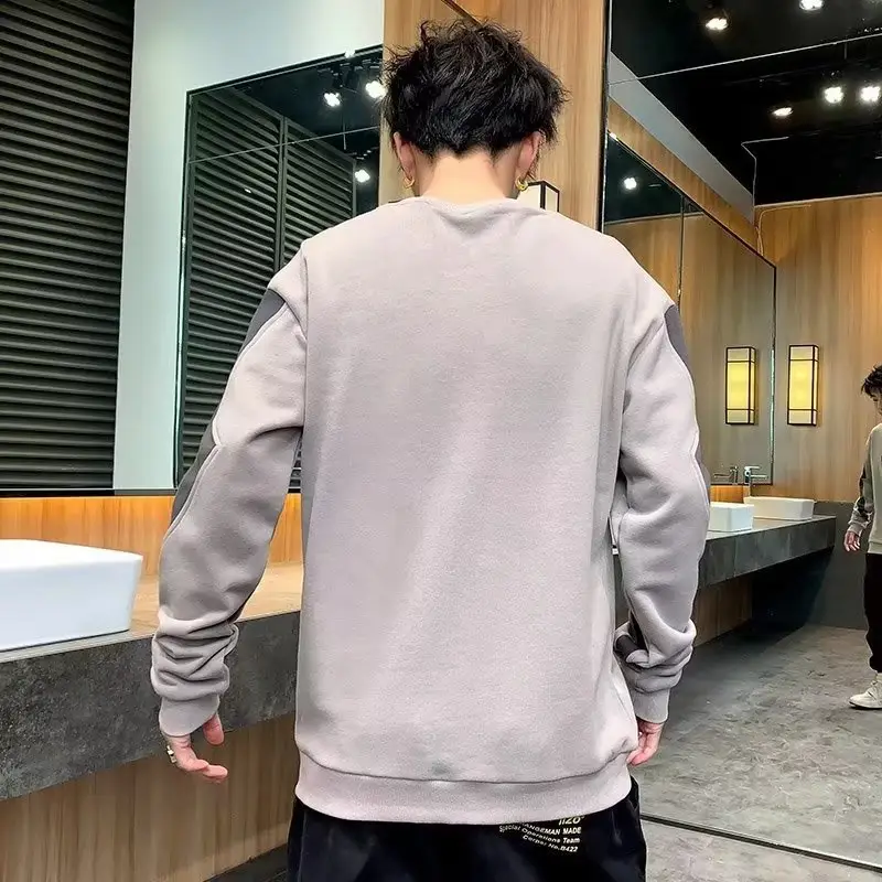 Men's Black Graphic Sweatshirt Long Sleeve Crewneck 2022 - Image 4