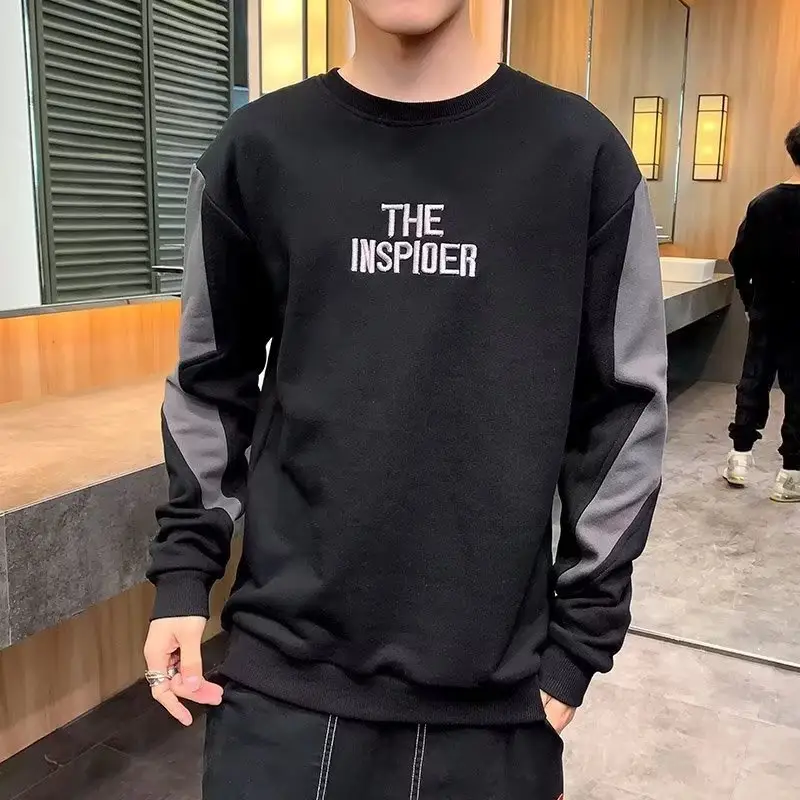 Men's Black Graphic Sweatshirt Long Sleeve Crewneck 2022 — feature 2