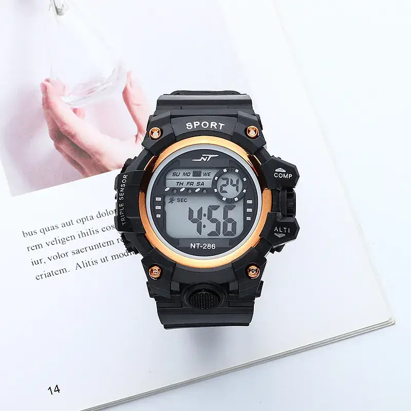Kids Digital Watch Black Orange Sports Touch Screen