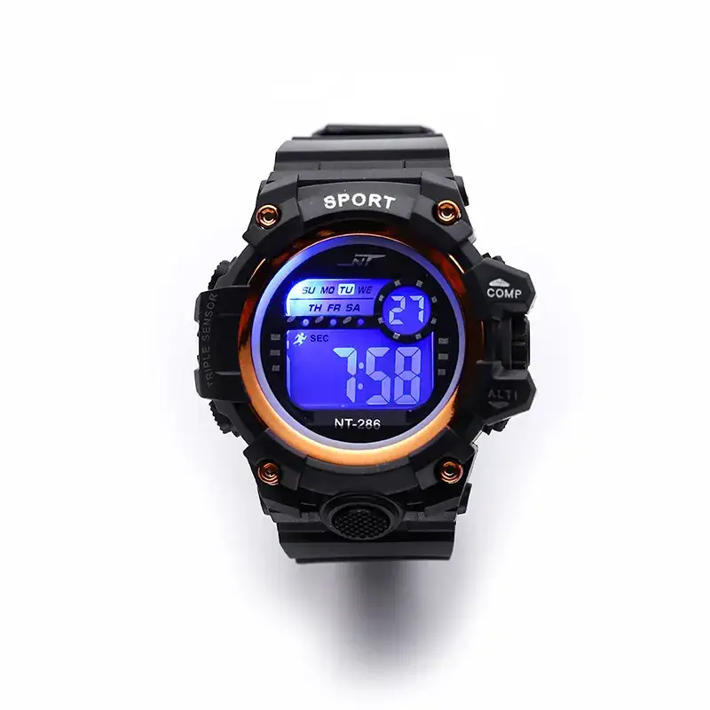 Kids Digital Watch Black Orange Sports Touch Screen