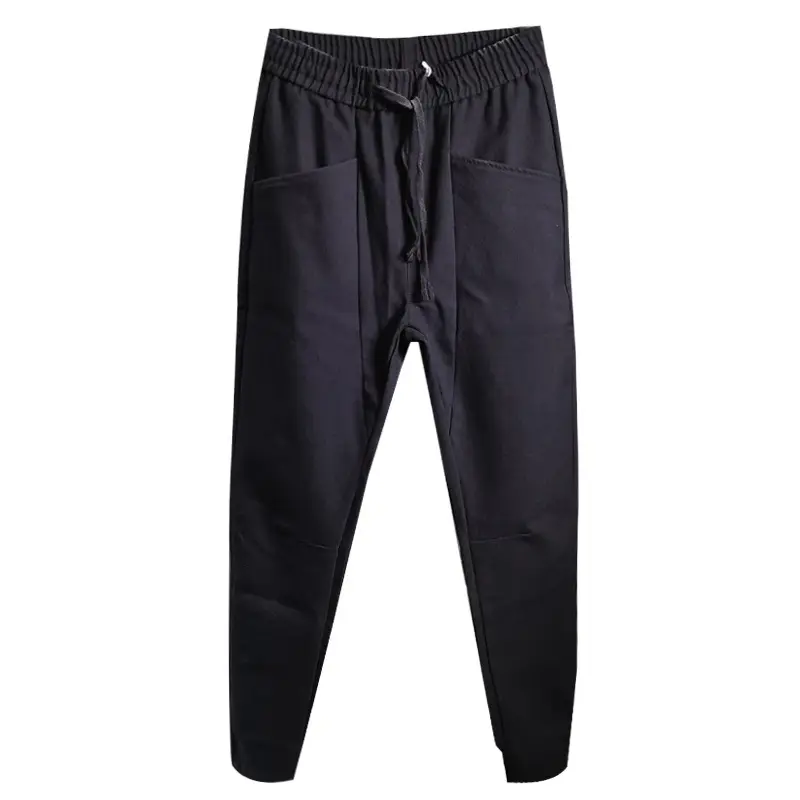 Men's Black Slim Fit Cropped Pants Autumn Casual Wear — feature 2