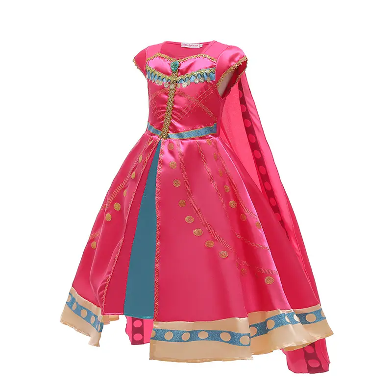 Princess Jasmine Aladdin Dress Pink Blue 2022 Summer - Image 13
