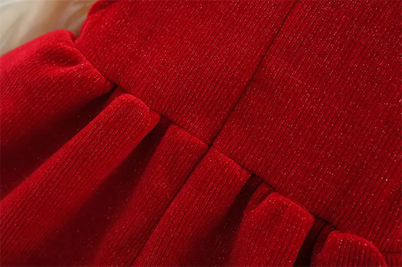 Girls Fleece 2-Piece Dress Set Red & Cream Baby New Year — feature 20