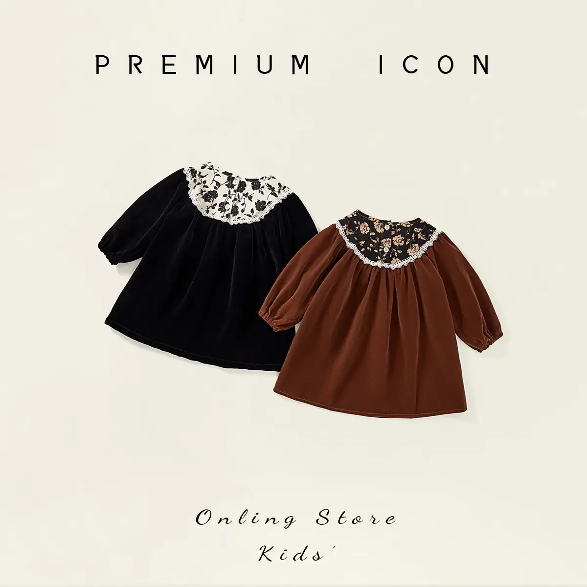 Girls Velvet Dress 2025 Autum New Korean Style Retro Style Kidsren's Lace Puff Sleeve Princess Dress - Image 4