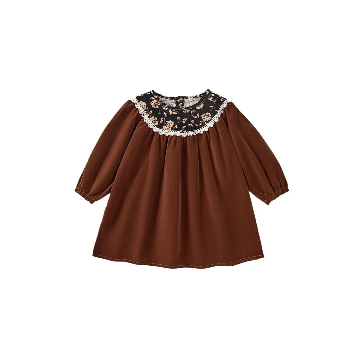 Girls Velvet Dress 2025 Autum New Korean Style Retro Style Kidsren's Lace Puff Sleeve Princess Dress - Image 7