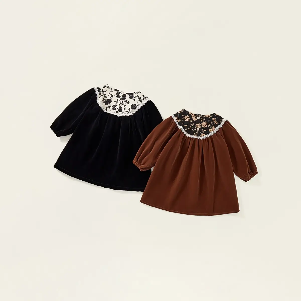 Girls Velvet Dress 2025 Autum New Korean Style Retro Style Kidsren's Lace Puff Sleeve Princess Dress — feature 11