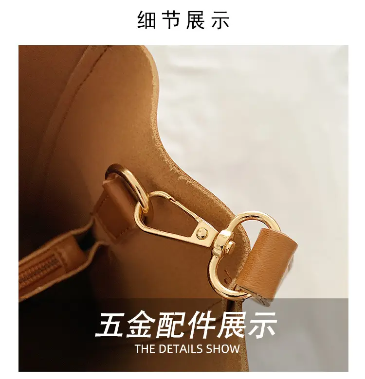 Korean Style Brown Leather Tote Bag for Women — feature 13