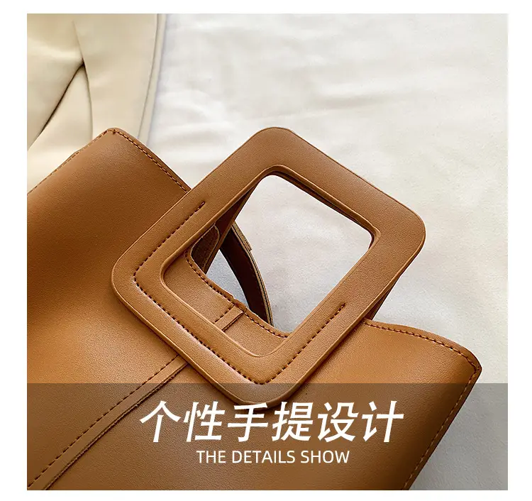 Korean Style Brown Leather Tote Bag for Women — feature 16