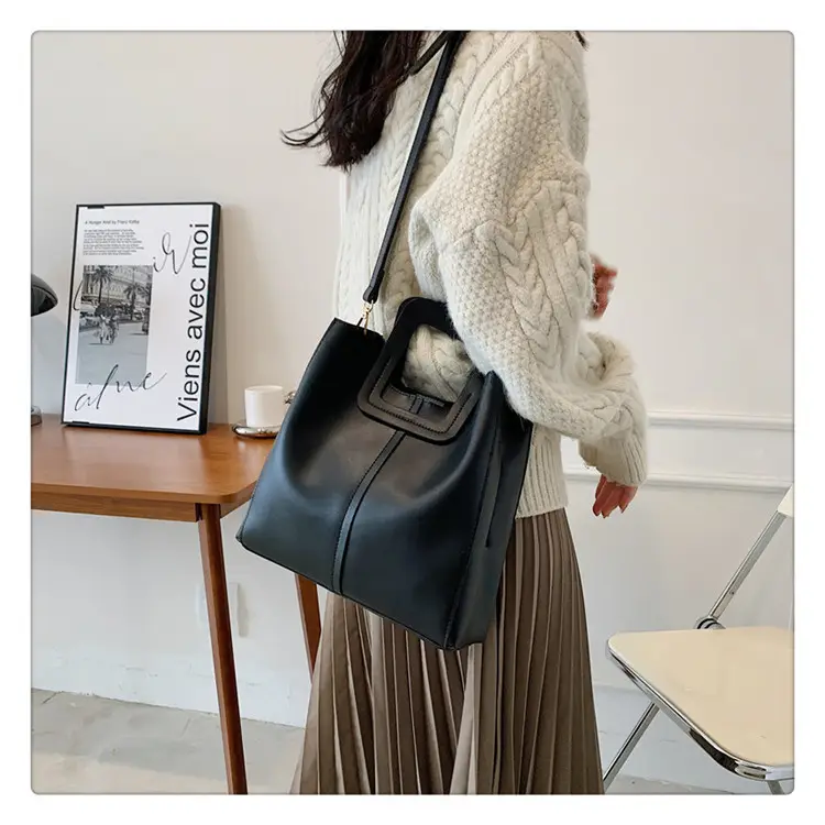 Korean Style Brown Leather Tote Bag for Women — feature 19