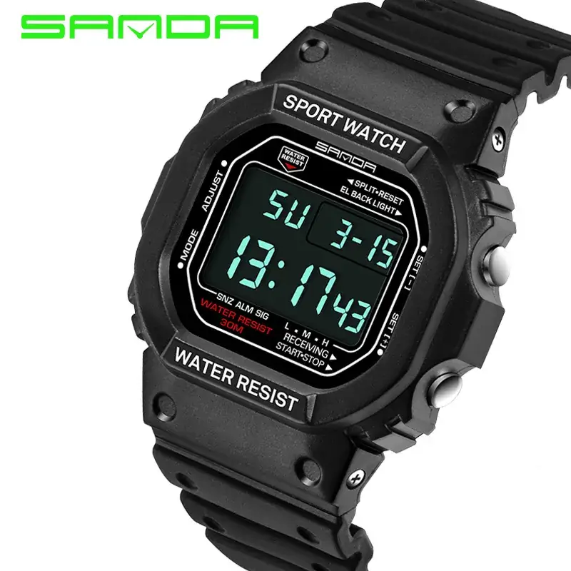 Sanda Small Square Electronic Water Resistant Watch for Men Women - Image 28