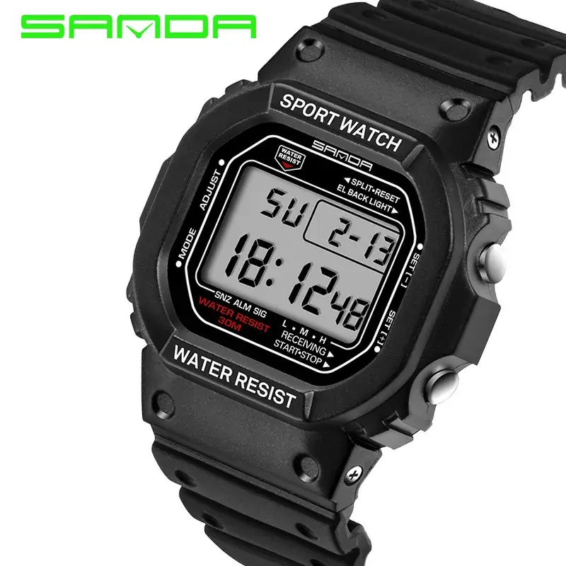 Sanda Small Square Electronic Water Resistant Watch for Men Women - Image 29