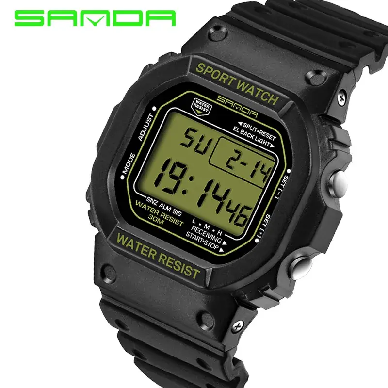 Sanda Small Square Electronic Water Resistant Watch for Men Women - Image 30