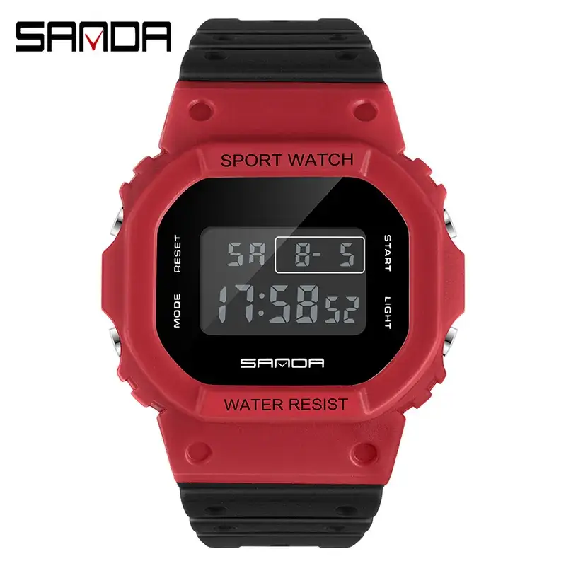 Sanda Small Square Electronic Water Resistant Watch for Men Women - Image 17