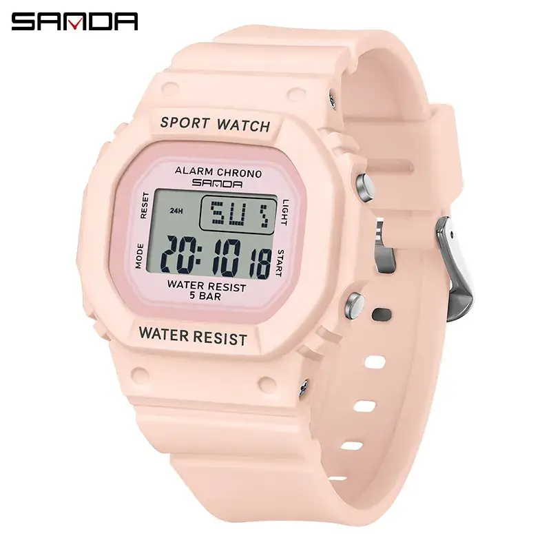 Sanda Small Square Electronic Water Resistant Watch for Men Women - Image 20