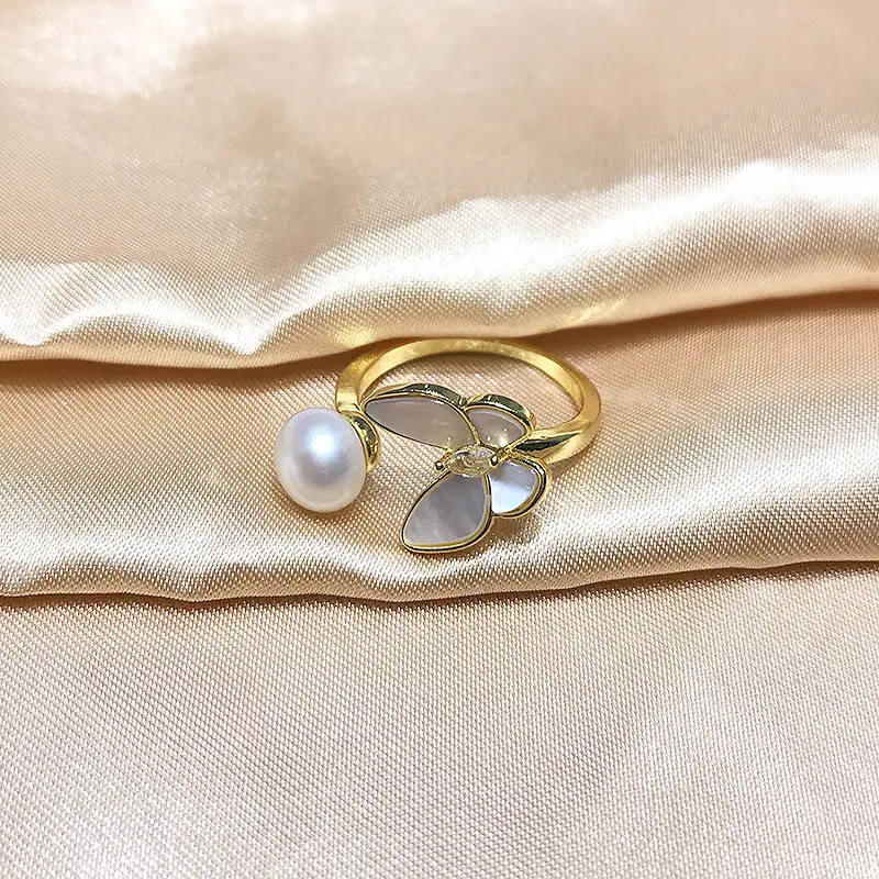 Butterfly Pearl Ring 7mm Steamed Mother of Pearl - Image 5