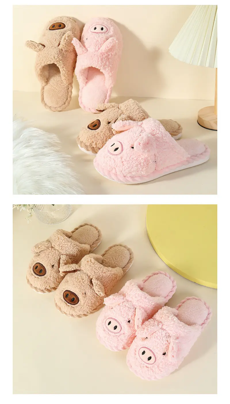 Piggy Cotton Slippers for Women, Home Use, Couple's Furry Floor Slippers, Autumn and Winter Home Plush Cotton Slippers, Autumn and Winter Wholesale — feature 11