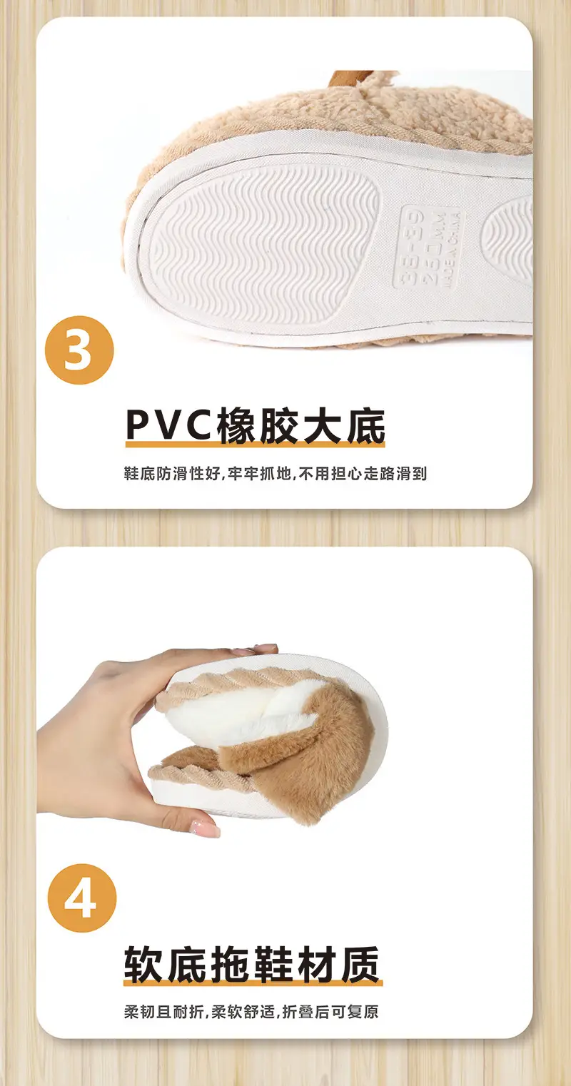Piggy Cotton Slippers for Women, Home Use, Couple's Furry Floor Slippers, Autumn and Winter Home Plush Cotton Slippers, Autumn and Winter Wholesale — feature 7