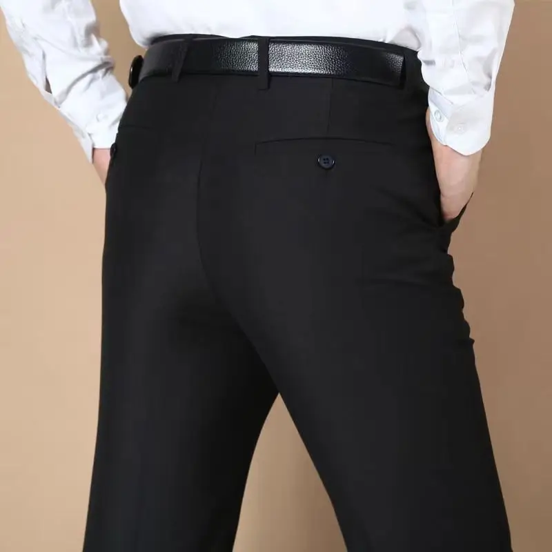 Men's Spring Autumn Business Black Stretch Pants - Image 10