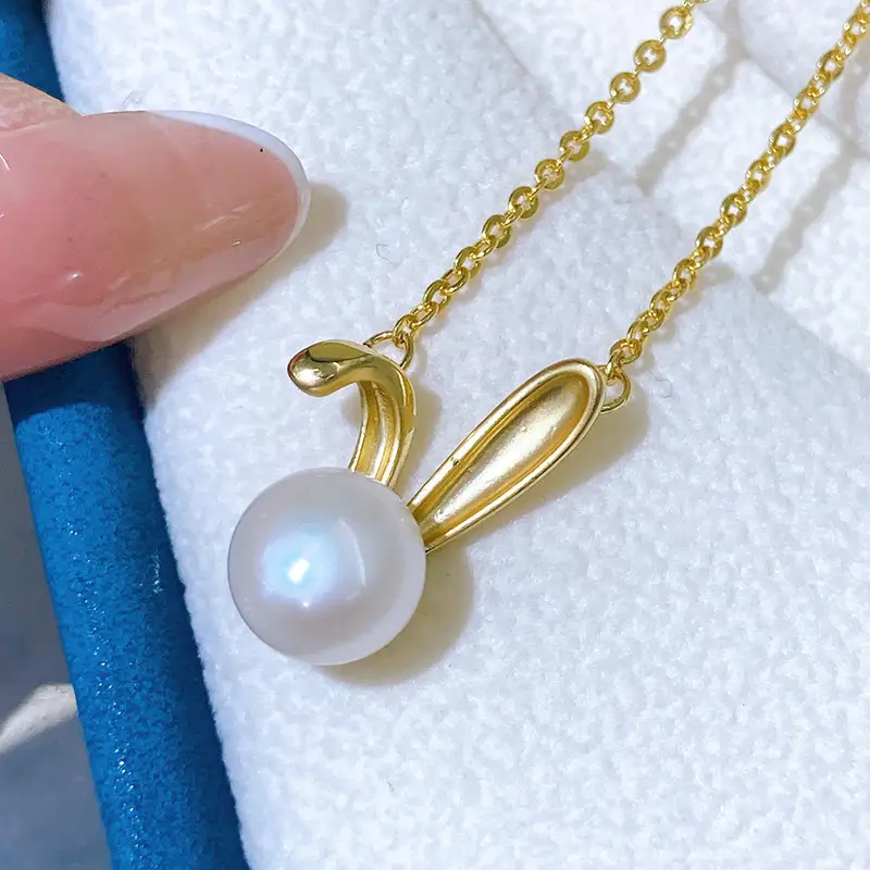 14K Gold Rabbit Pearl Pendant for Women - Image 3