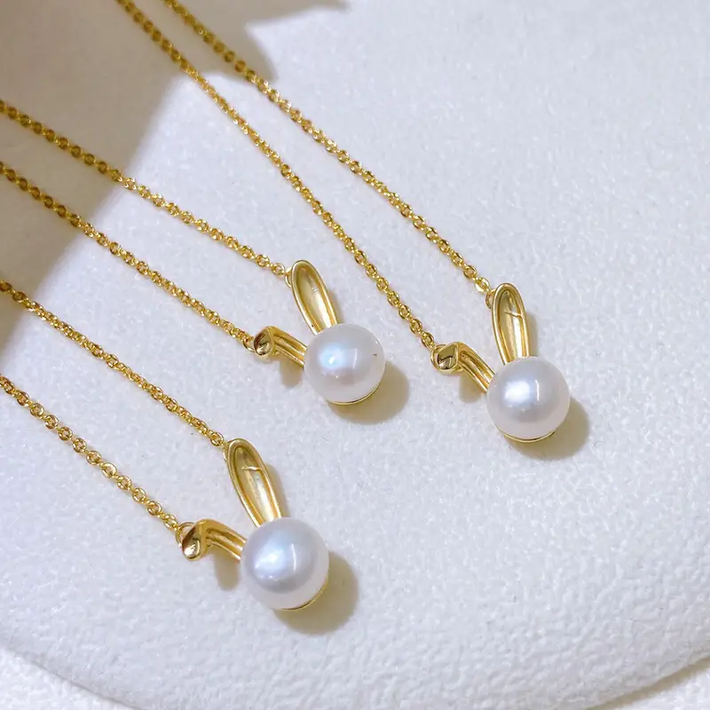 14K Gold Rabbit Pearl Pendant for Women - Image 5
